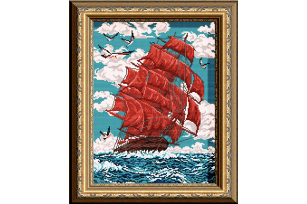 Схема для вишивки бісером "Червоні вітрила" VKA3048 